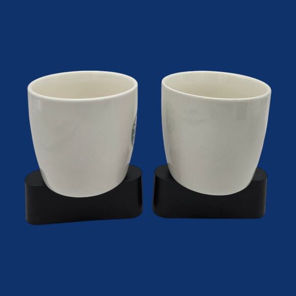 Set of Two 12oz White Starbucks Coffee Cup Mugs 2008 and 2013 (New Bone China) - Picture 7 of 16